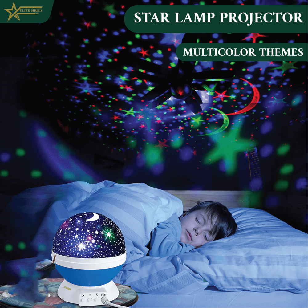 Star Lamp Projector – 360° Rotating Starry Night Light ()