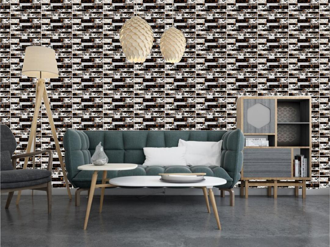 Modern Design Quartz Wall Tile Sticker - 100 Pcs Self-Adhesive Waterproof Sticker