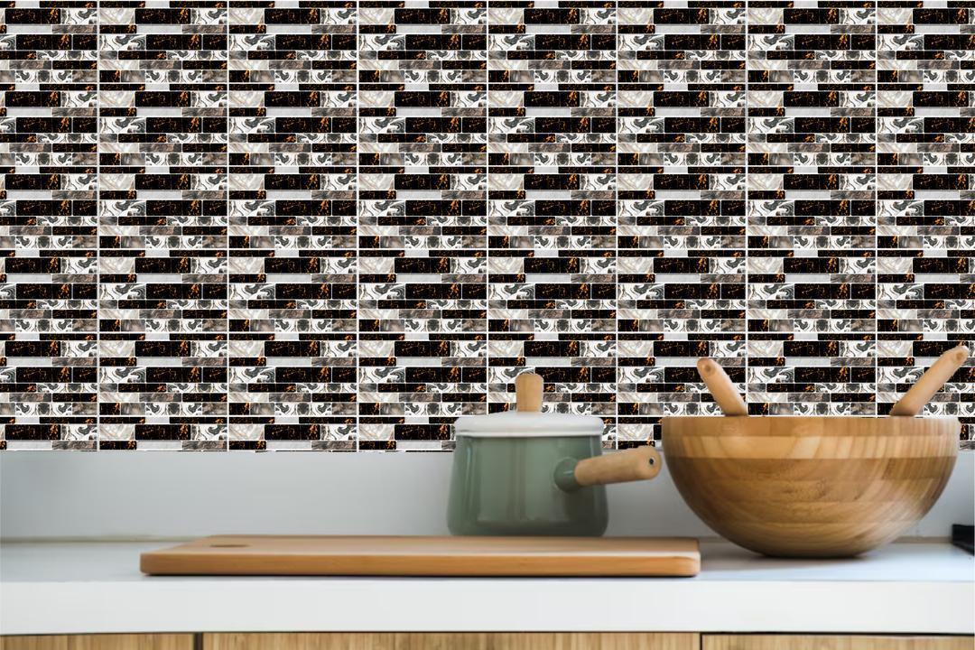 Modern Design Quartz Wall Tile Sticker - 100 Pcs Self-Adhesive Waterproof Sticker
