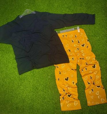 2 Pcs Women's Stitched Printed Night Suit