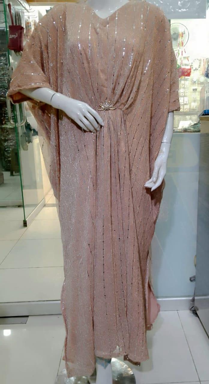 Sequins Embroidered Chiffon Shirt - Women's Stitched Kaftan (1 Pc)