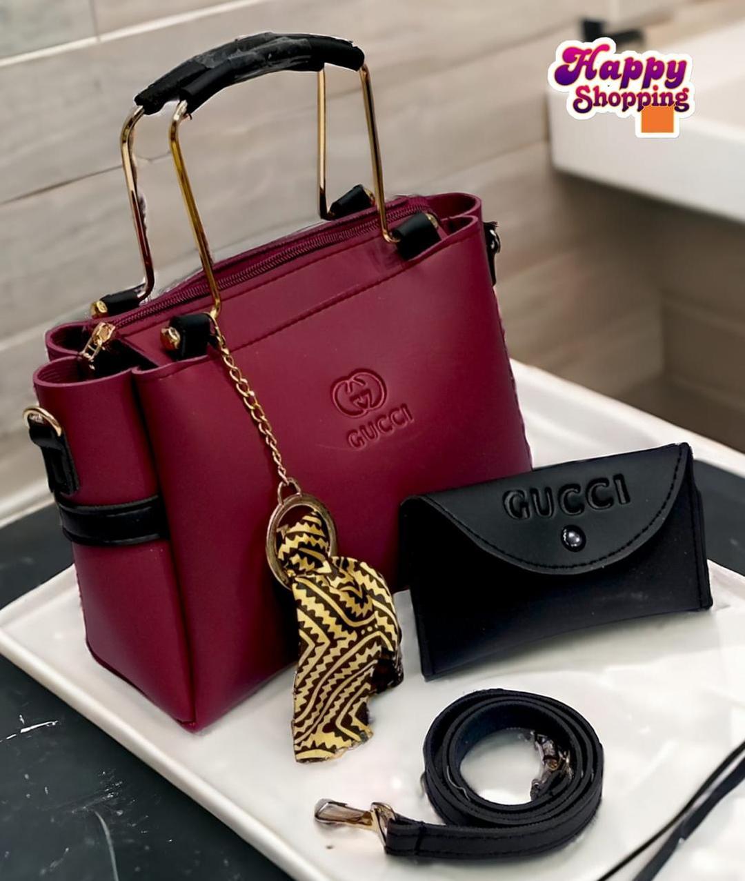 Girl's Rexine Plain Hand Bag Set