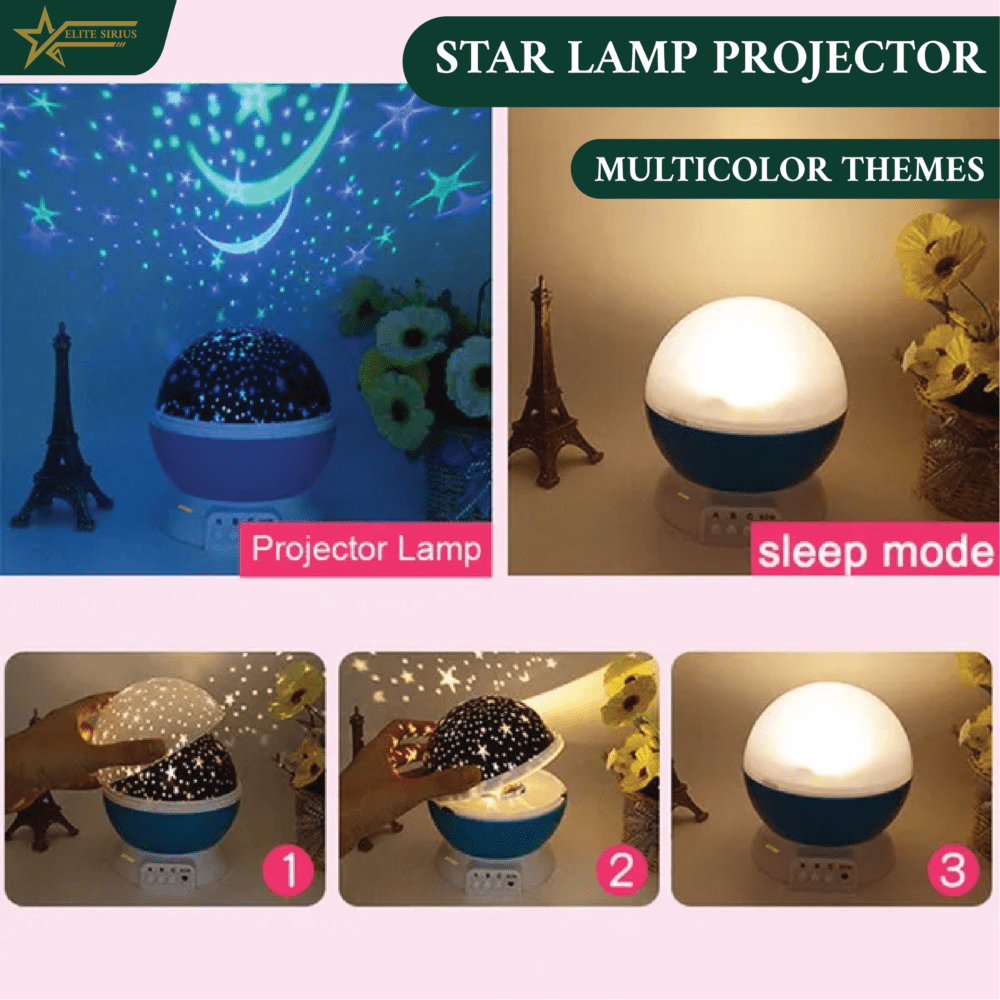 Star Lamp Projector – 360° Rotating Starry Night Light ()