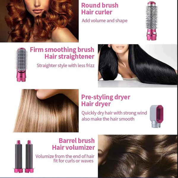 Blow Dryer Hair Comb Curling Wand Detachable Brush Kit Negative Ion Straightener Hair Curler ( Random Color) ^^