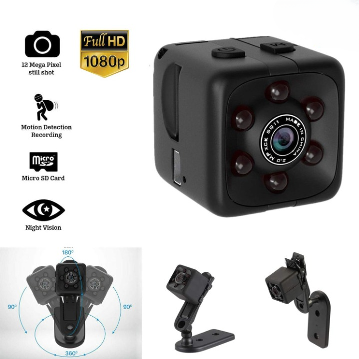 SQ6 Mini Spy Camera – HD Portable Security Camera with Night Vision & Two Stand Holders ^^