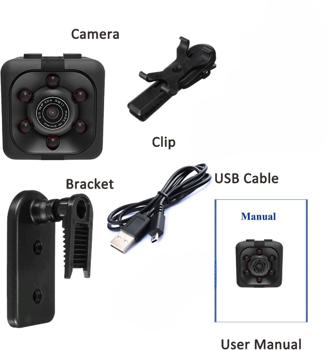 SQ6 Mini Spy Camera – HD Portable Security Camera with Night Vision & Two Stand Holders ^^