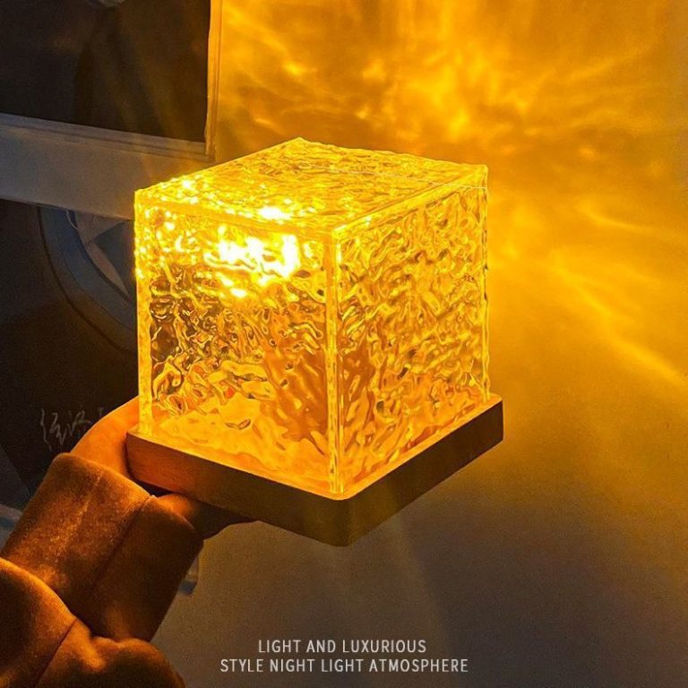 Dynamic Rotating Water Ripple Night Light 3 Colors Flame Crystal Lamp For Living Room Study Bedroom (no Remote Attached Usb Cable) ^^