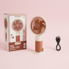 Mini Cute Fan – Portable Usb Rechargeable Handheld Cooling Fan For Kids & Adults, Stand/base Included (random Color) ^^