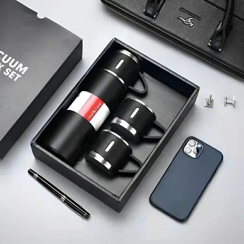 Vacuum Flask Bottle & Cup Stainless Steel Vacuum Flask Set (random Color) ^^