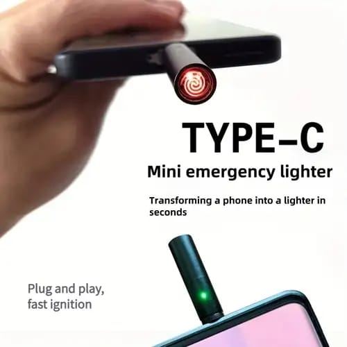 Portable Cigarette Lighter – Windproof USB Plug & Play Rechargeable Car Lighter, Easy One-Touch Ignite, Compact & Durable Design for Everyday Use ^^
