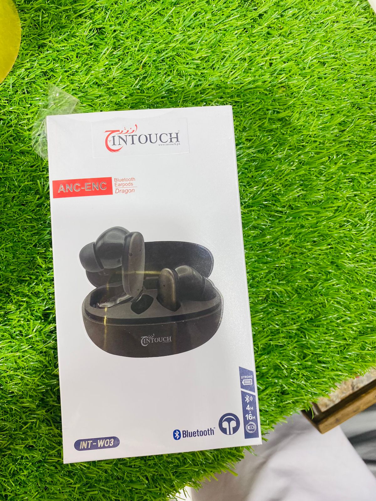 InTouch INT-W03 Wireless Bluetooth Earbuds – ANC + ENC, Long Battery Life, High-Quality Sound, Perfect for PUBG Gaming ^^
