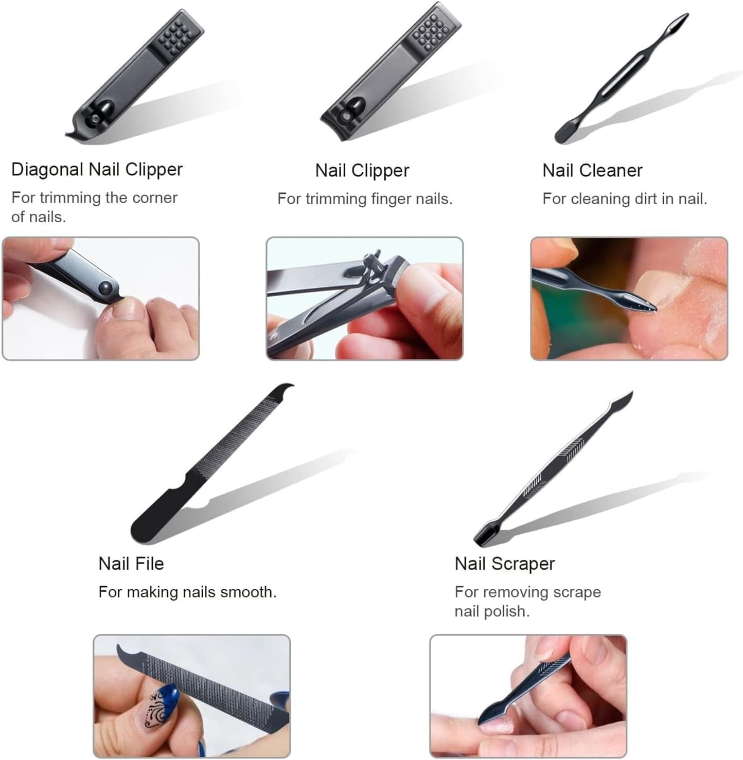 Premium Manicure & Pedicure Kit – Stainless Steel Nail Clippers Set with Grooming Tools for Hand, Foot & Facial Care – Travel Case Included ( 10 PCS Creative Smiley Nail Tool Set ) ^^