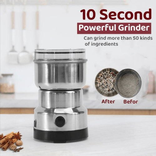 RAF Mini Electric Coffee Grinder – 4-Blade 300W Stainless Steel Grinder for Coffee Beans & Masala ()