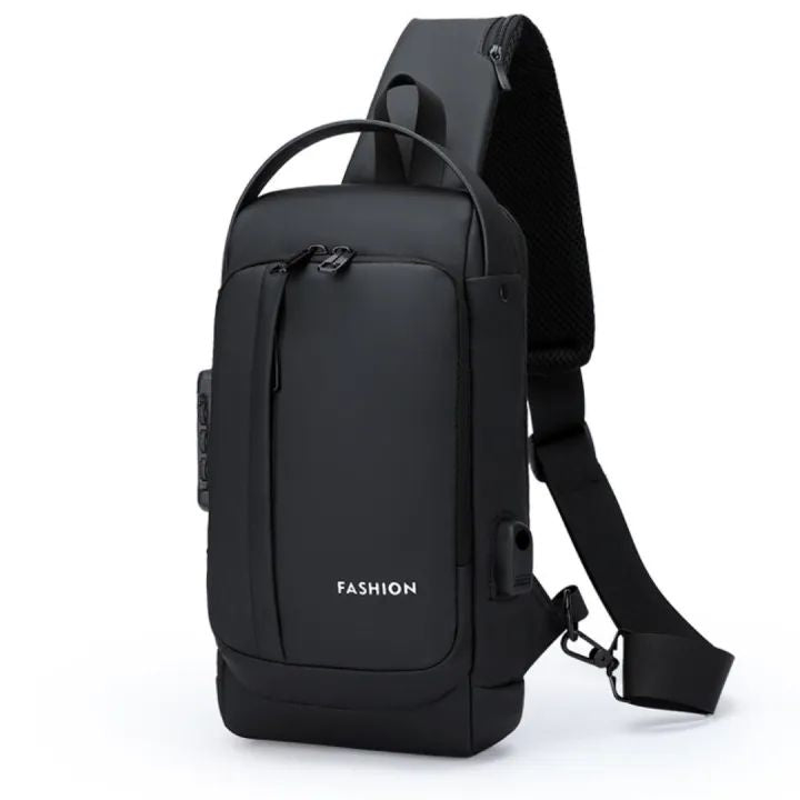 Chest Bag Multifunction Crossbody Sport Running Travel Sling Pack Anti theft USB Charge Shoulder Messenger Pack Luxury Brand Men +ar
