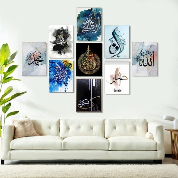 Home Decoration Item 9 Pcs Wall Decor Photo On Wall Canvas Art Decor For Home Easy Set Up With Bothside Tape  ^^