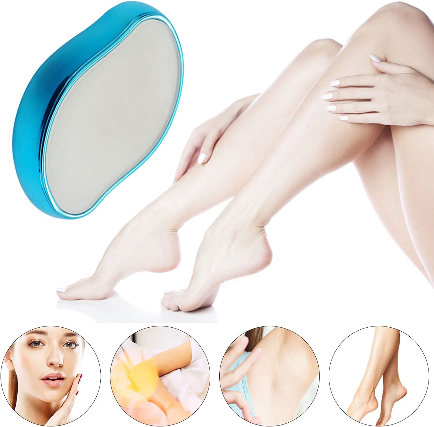 Crystal Hair Eraser - Magic Crystal Hair Remover, Painless Hair Removal With Epilator Mini Hair Remover For Men And Women Leg Arm Back Soft Smooth Silky Skin(Random Color) ^^