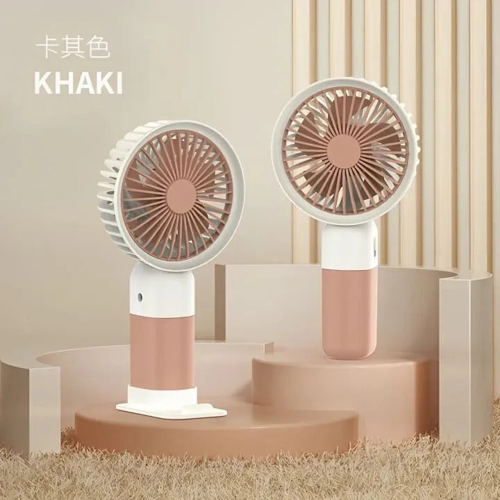 Mini Cute Fan – Portable Usb Rechargeable Handheld Cooling Fan For Kids & Adults, Stand/base Included (random Color) ^^
