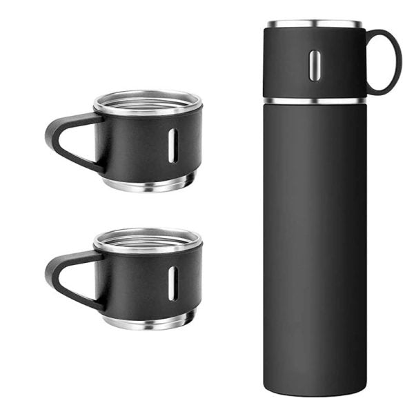 Vacuum Flask Bottle & Cup Stainless Steel Vacuum Flask Set (random Color) ^^