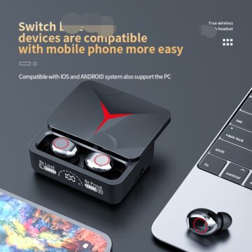 M90 Pro Earbuds TWS Earbuds 5.3 LED Light Wireless Earphone Gaming Earphones +