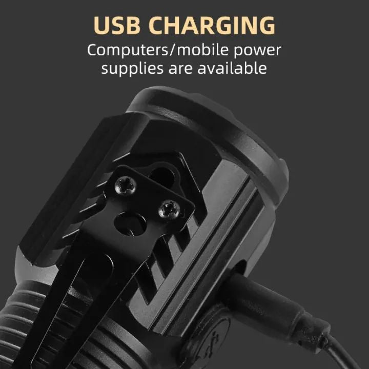 Mini Portable Outdoor Flashlight LED Flashlights Plastic Body High Lumens Three Eyed Rechargeable Lightning For Outdoor  +ar