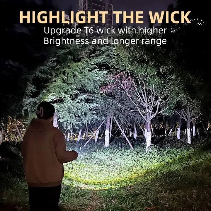 Mini Portable Outdoor Flashlight LED Flashlights Plastic Body High Lumens Three Eyed Rechargeable Lightning For Outdoor  +ar