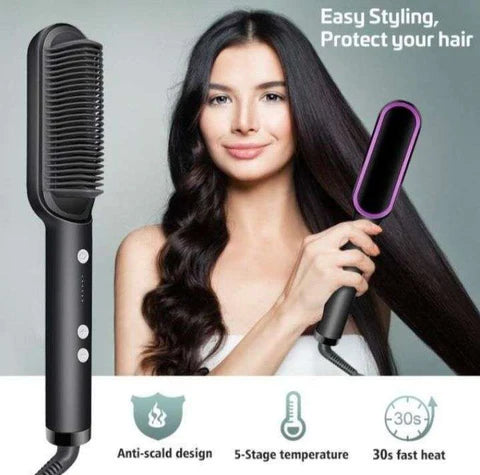 Hair Straightener Brush – Random Color ()
