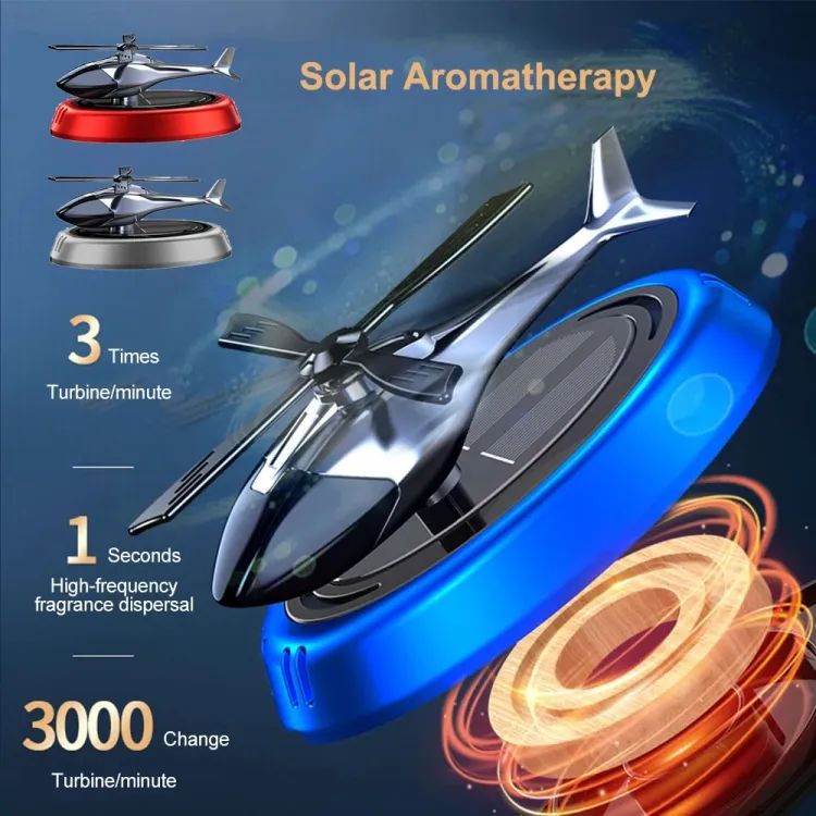 Solar Car Air Freshener Helicopter Auto Aromatherapy Sun Light Energy Rotation Car Inside Fragrance Ornaments Car Aroma Diffuser +ar