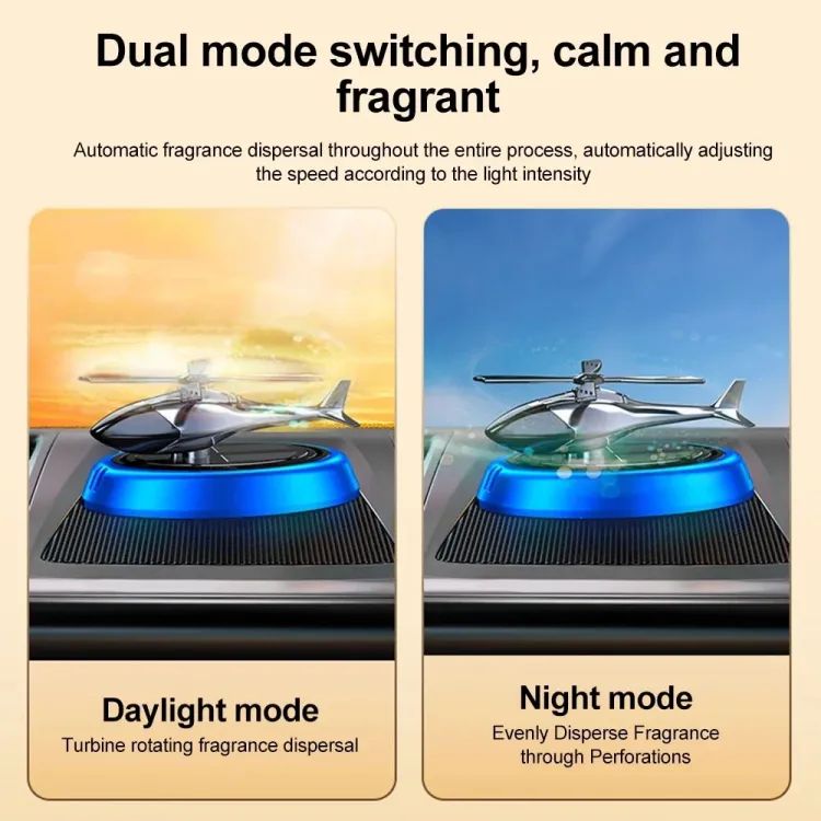 Solar Car Air Freshener Helicopter Auto Aromatherapy Sun Light Energy Rotation Car Inside Fragrance Ornaments Car Aroma Diffuser +ar