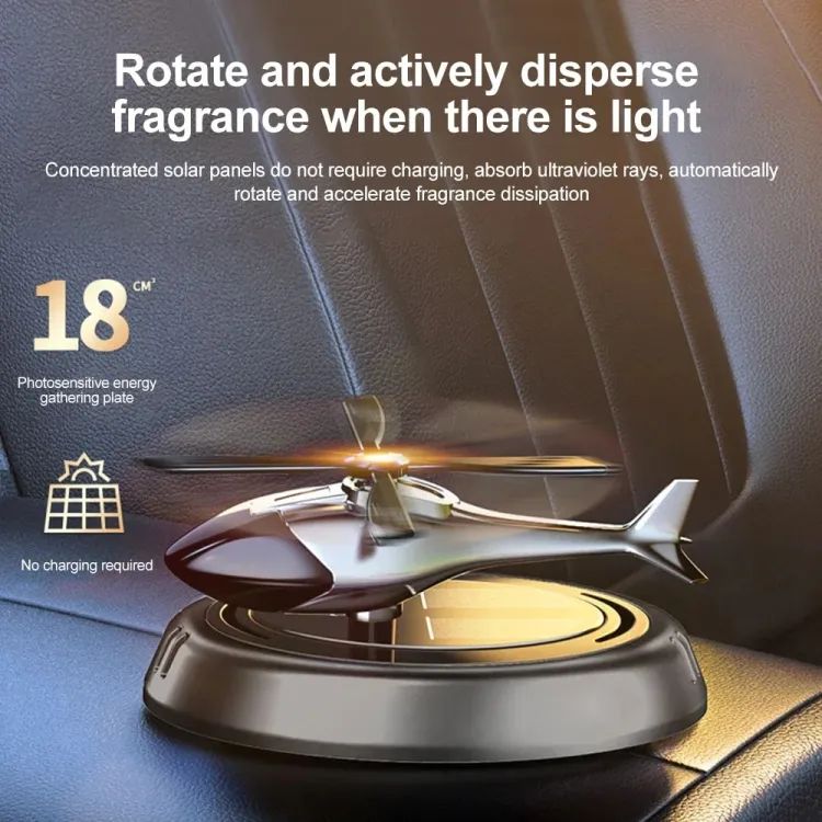 Solar Car Air Freshener Helicopter Auto Aromatherapy Sun Light Energy Rotation Car Inside Fragrance Ornaments Car Aroma Diffuser +ar